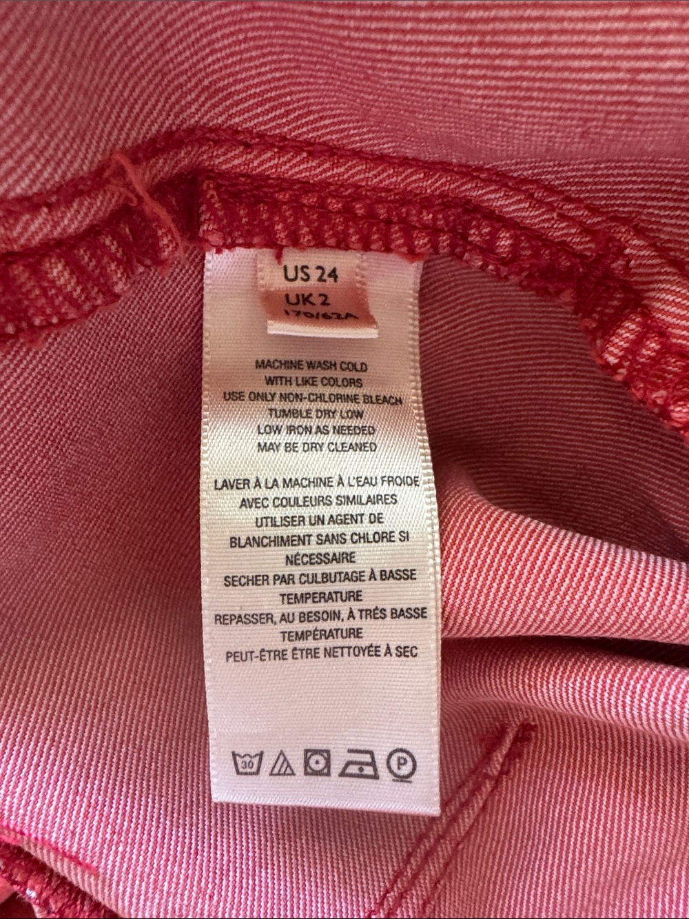Free People We The Free Pull-On Flare Jeans Coral Red Orange Size 24 - Picture 10 of 14